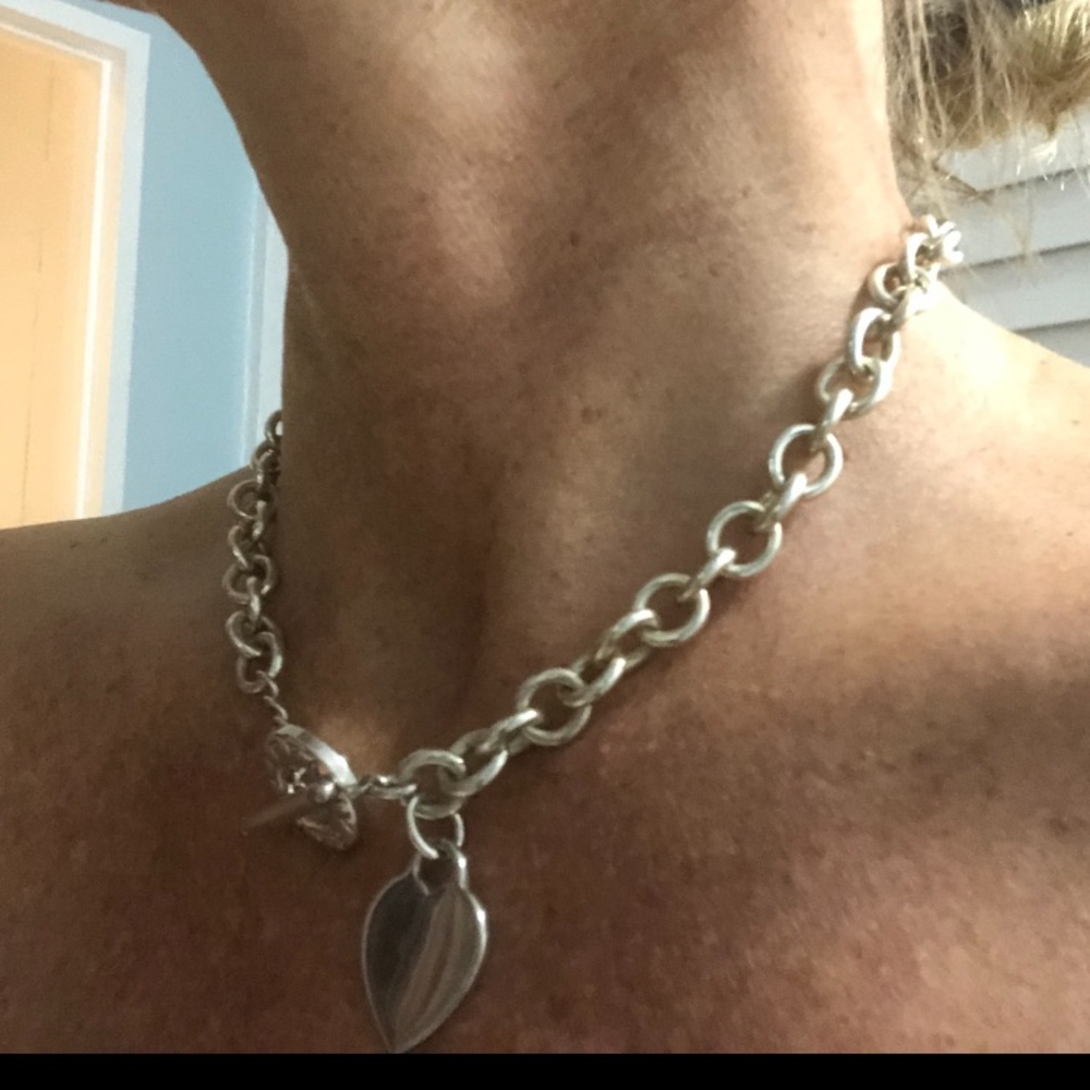 AuthenticSterlingSilverTiffanyHeartToggle Necklace
